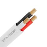 Syston Cable Technology 18/3 Bulk Fire Security Burglar Station Sound Alarm Control Cable Wire 50 Ft 18 AWG 3 Conductors Solid Stranded Copper Shielded Plenum UL/ETL CMP/CL3P White UV Resistant