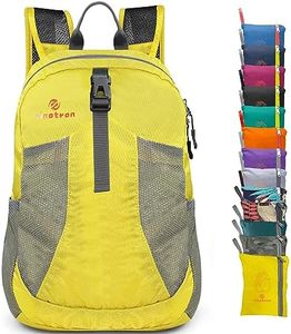 sinotron 22L Lightweight Packable Hiking Backpack, Small Hiking Backpack Day Pack for Women Men Travel Camping Vacation (yellow)