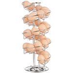 Toplife Spiral Design Stainless Steel Egg Skelter Dispenser Rack,Storage Display Rack Silver