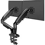 Dual Monitor Arm Height Adjustable Gas Spring Double Monitor Stand Desk Mount Fit Two 17 to 27" Flat or Curved Screens with 19.8lbs Load Capacity for Each Arm, with Clamp and Grommet Mounting Base