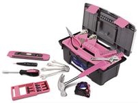 Apollo PrecisionTools DT9773P Household Tool Kit with Tool Box, Pink, 53 Piece