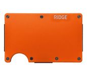 Ridge Wallets - Slim Minimalist Front Pocket Wallet for Men, RFID Card Holder, Basecamp Orange, Hex Ridge