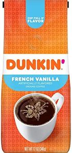 French Vanilla : Dunkin' Donuts Ground Coffee, French Vanilla, 12-Ounce Bag