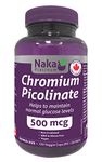 Naka Platinum Chromium Picolinate 500 mcg per capsule BONUS SIZE 120 Veggie Caps (90+30 Free)