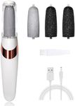 UQQU Electric Foot File, 4in1 Electric Callus Removers for Feet, Rechargeable Electric Foot Callus Remover Pedicure Kits, Removes Dry Skin for Smoother Feet, Foot Care for Dead Skin - White