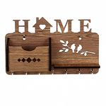 Sehaz Artworks Key Holder for Wall Decorative | Key Hooks for Wall Mounted Key Storage | Key Rack | Key Hangers | Wall Key Holders for Home (7 Hooks, Brown)