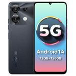 UMIDIGI G9 5G Mobile Phones, Android 14 Smartphone, 12(6+6) GB +128GB/1TB, 6.75" HD+ 90Hz Display Phones, 50MP Camera, Sim Free Unlocked Mobile Phones, 5000mAh, Dual SIM/FaceID/Fingerprint/GPS, Black