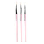 winstonia nail art brushes, Nail Art Liner Brushes, 3pcs Nail Art Dotting Painting Drawing Set with Rhinestone Handle UV Gel Polish Manicure Tools (#1)