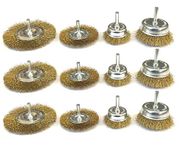 12 Pcs Wire Wheel Brush & Crimped Cup Brush Kit for Drill - Cup Wire Wheels Brush Set Perfect for Removal of Rust/Corrosion/Paint