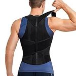 Junlan Back Straightener Posture Corrector for Men Adjustable Scoliosis Back Brace for Posture Hunchback Corrector Relief Lower Back Pain (Black,L)