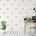 120pcs Modern Line Wall Stickers Boho Nursery Kids Living Room Scandinavian Home Décor Self-Adhesive Murals Vinyo DIY Gift YT5037 (Yellow)