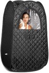 TaTalife Single Person Sauna, Portable Steam Sauna Full Body, Newly Upgraded Large Space Sauna, Quick-Folding Sauna Spa Tent (33.46x 33.46x 55.11inch, Black)