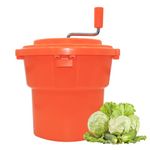 Hakka 2.5 Gallon Salad Spinner,Commercial Restaurant Manual Lettuce Dryer for Vegetable Fruit Dryer Mixer(Orange)