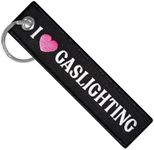 Moto Loot Keychain for Motorcycles, Scooters, Cars and Gifts (I Love Gaslighting), Black, Standard