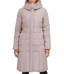 Cole Haan Women's Knee Length Hooded Quilted Down Coat, Quilted Down Coat, Medium, Medium