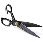 Fabric Scissors - 9 Inch (24 cm) Professional Sewing Scissor High Carbon Steel Sharp Scissors, Heavy Duty Leather Scissors for Cutting Fabric, Clothes, Leather, Raw Materials (Right Hand, Black)