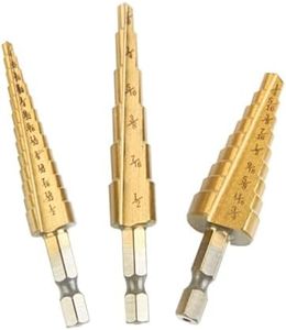 3 PCS Step Drill Bit Set, Step Drill Bits for Metal, HSS Titanium Step Drill Bit Set,Stepped Drill Bit with 1/4" Hex Shank for Stainless Steel Aluminum Wood Plastic