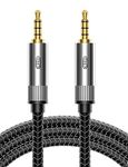 EMK Aux Cable, 3.5mm Audio Cable Nylon Braided Aux Lead for Car, Headphone, MP3 Player, Smartphone, Echo Dot, Tablet, Home Stereos, Laptop & More (TRRS 3.5mm to 3.5mm Aux Cable, 2M)