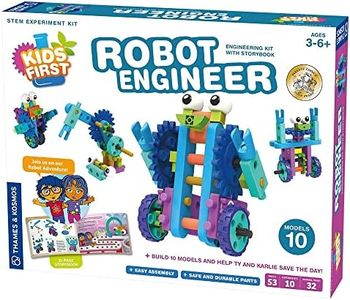 Thames & Kosmos Kids First Robot Engineer STEM Experiment Kit for Young Learners | Build 10 Non-Motorized Robots | Play & Learn with Storybook Manual | Parents’ Choice Gold Award Winner