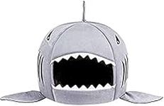 Alytimes Dog Bed Shark Cat Bed Pet Cave for Small Pets with Removable Cushion Water Resistant Bottom Machine Washable Lovely Pet House Gift for Pet