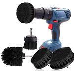 YIHATA Drill Brushes Brush Attachment, 4 Pieces Electric Cleaning Brush, Drill Scrubbing Brushes for Car Cleaning Kit, Great for Carpet Floor Bathroom Toilet Tub Kitchen Marble Ceramic Surface(Black)