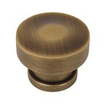 10 Pack - Cosmas 704BAB Brushed Antique Brass Round Contemporary Cabinet Hardware Knob - 1-1/4" Diameter