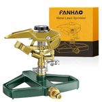 FANHAO Heavy Duty Pulsating Impact Lawn Sprinkler with Metal Base, 100% Metal Adjustable Circular Zinc Impulse Sprinkler for Yard Lawn, 360 Degree Large Area Coverage, Covers Up to 5800 sq. ft