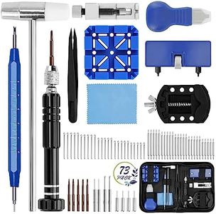 Nswayy 73pcs Herramientas Relojero,Kit Relojero Reparación de Accesorios de Relojería Herramientas Relojero Profesional Reloj Pasadores Correa Destornillador Relojero Herramienta Cambiar Correa Reloj