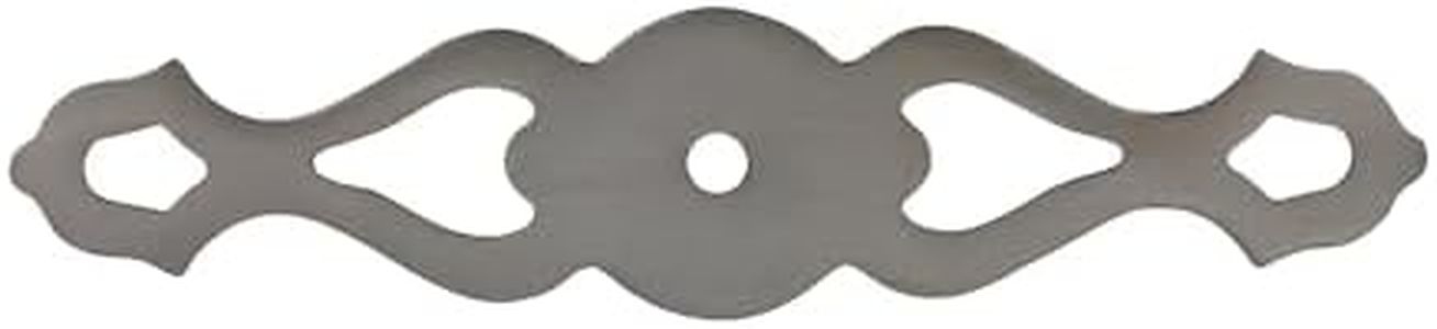 BRIXWELL Traditional Cabinet Knob Backplate, Satin Nickel, 4-3/8" Length for Kitchen Cabinet Hardware, 1/16" Projection Zinc Alloy, Round Knob Backplate for Drawer and Kitchen Hardware