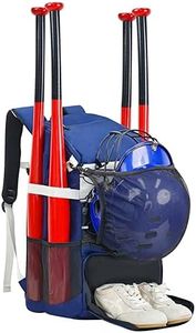 TPAID Baseball Backpack Softball Bag: 4 Bat Adult Youth Lightweight - Dry Wet Separation Compartment Shoe Glove Storage Helmet Holder Equipment Fence Hook College Team Backpack Blue