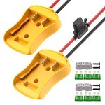 2PCS 20V Battery Adapter for Dewalt Power Wheel Battery Adapter Battery Converter Kit 12 AWG Wire with Fuses and Connectors for Robotic RC Car Toy…