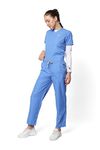 Knya Scrub Suit for Women | 5 Pocket | V Neck Top & Bottom Set | Short Sleeves | Lightweight & Breathable | Hospital Clinic & OT Wear | Medical Uniform | Scrubs for Female Doctors Nurses & Dentists