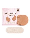 Perky Pear Sweetheart Strapless Boob Tape [A-F Cups] - 2 Pairs of Boob Tape & 3 pairs Nipple Protector covers - Colour Options (Beige, D-DD)