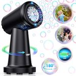 Huge Wave Bubble Machine for Kids, Automatic 90° 180° Bubble Blower Rechargeable, 19000+ Bubbles Per Minute for Kids Portable Bubble Maker Outdoor Toys for Birthday Wedding Party