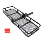 KUAFU 60"x21"x6" Folding Hitch Mount Cargo Carrier Rear Luggage Basket Fit 2" Receiver for Van, SUV, Truck, Trailer, Car 550LBS Capacity Fold Up Trailer Tow Hitch Cargo Rack