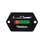 Yooreal Digital 12/24V,36V,48V LED Battery Capacity Meter,State of Charge & Discharge,Suitable for Lead Acid Battery,Works on Golf Cart Travel Trailer Forklift Scrubber Machine Ebike (48V)