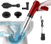 Electric Toilet Plunger High Pressure Electric Air Drain Blaster Gun with Visual Barometer，Air power plunger for bathroom,Kitchen Bathtub Toilet Floor Drain Clogged Pipe