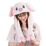 YEKEYI Rabbit Hat Ear Moving Jumping Hat Bunny Plush Hat Cap Headband for Women Girls