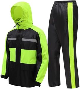 MeiLayM Trajes Impermeables Hombre con Capucha y Pantalones 2 Piezas Deportes al Aire Libre Impermeable Chaqueta Impermeable Conjunto de Chaqueta y Pantalón Capucha Ropa de Trabajo Chaqueta Verde,XL