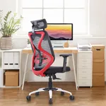 Vergo Transform Ergonomic High Back Mesh Office Chair | Lumbar Support, Adjustable Armrests, Multi Lock Synchro Mechanism, Metal Base | Home Office Desk Chair, 3 Years Warranty (Black Red)