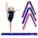 8FT Balance Beam for Kid, Faux Suede Foldable Non-Slip Gymnastics Balance Training Gym Equipment w/Carry Handles for Home Training, Kids, Adults, Beginners & Professional (Blue)