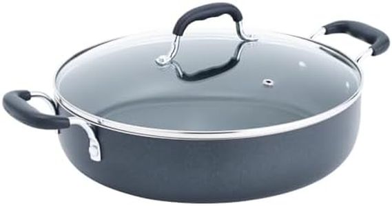 T-fal B36282 Nonstick Deep Covered Everyday Pan with Ergonomic Stay-Cool Handles Cookware, 12-Inch, Black