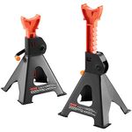 VEVOR Jack Stands, 3 Ton (6,000 lbs) Capacity Car Jack Stands, 10.8-16.3 inch Adjustable Height, for lifting SUV, Pickup Truck, Car and UTV/ATV, Red, 1 Pair