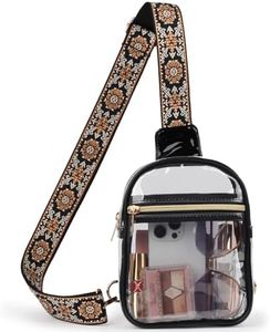 Bunnychill Clear Sling Bag - Stadium Approved Cross Body Fanny Pack for Women & Men - Transparent Chest Bag with Adjustable Guitar Straps for Sports, Events & Concerts