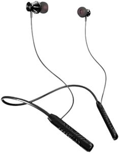 InEar MJ Tango Neckband Earphones 24Hrs Playtime, Fast Charging, Dual Pairing, Noise Cancellation, Low Latency for Gaming, Magnetic Earbuds, Wireless Bluetooth v5.1, Type-C,Voice Assistant | Black