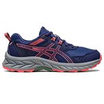 ASICS Kid's PRE Venture 9 Grade School Running Shoes, 4, Indigo Blue/Papaya