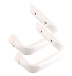 Garage Storage Ladder Hooks Brackets 2 Pieces Universal Wall Mount Rack Utility Organizer Hanger Heavy-Duty Tool Hooks for Bike, Chair, Hose, Tools, Shed, Bulk Items (White)