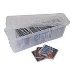 EZ Pack HEAVY DUTY CD Storage Plastic Shelf Boxes Stackable Slim Containers with Lids, Stores 52 CD's