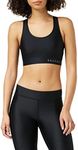 Under Armour Women's Mid Sports Bra, Black/Metallic Silver, Large