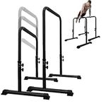 Fitarc Dip Bar, Adjustable Dip Stand Station With Safety Connector for Full Body Strength Training. Adjustable Height from 30” – 39”, Pull-Ups&Push Ups. Black